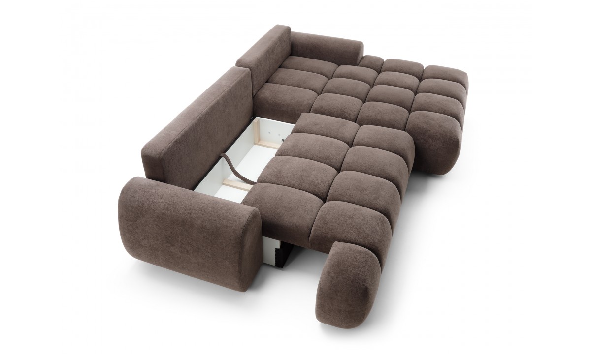 Rimini L-Shaped Upholstered Corner Sofa Bed