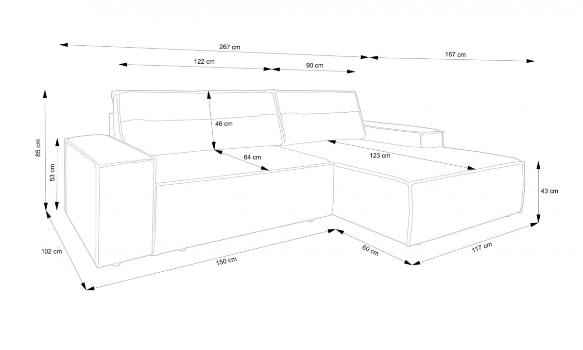 Fiord L-Shaped Corner Sofa Bed