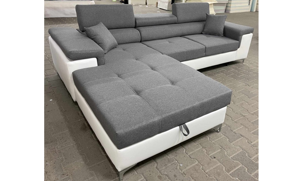 L-Shaped Upholstered Corner Sofa Bed BARON 