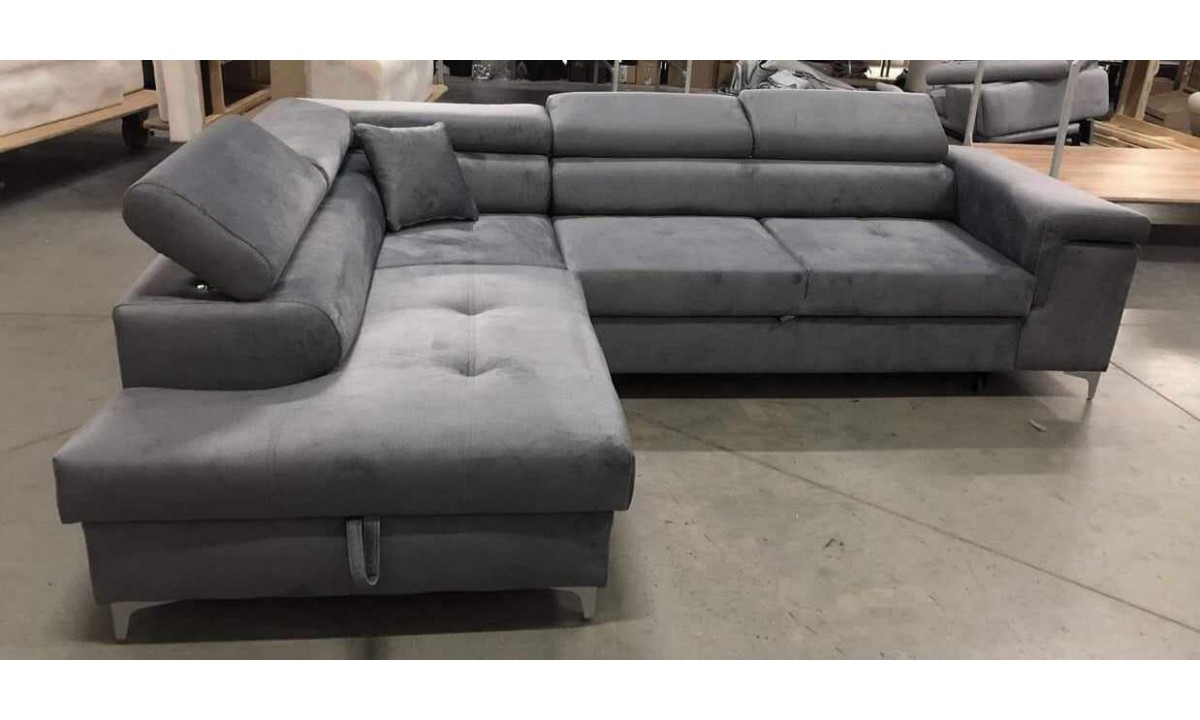 L-Shaped Upholstered Corner Sofa Sleeping Function QUEEN ®️