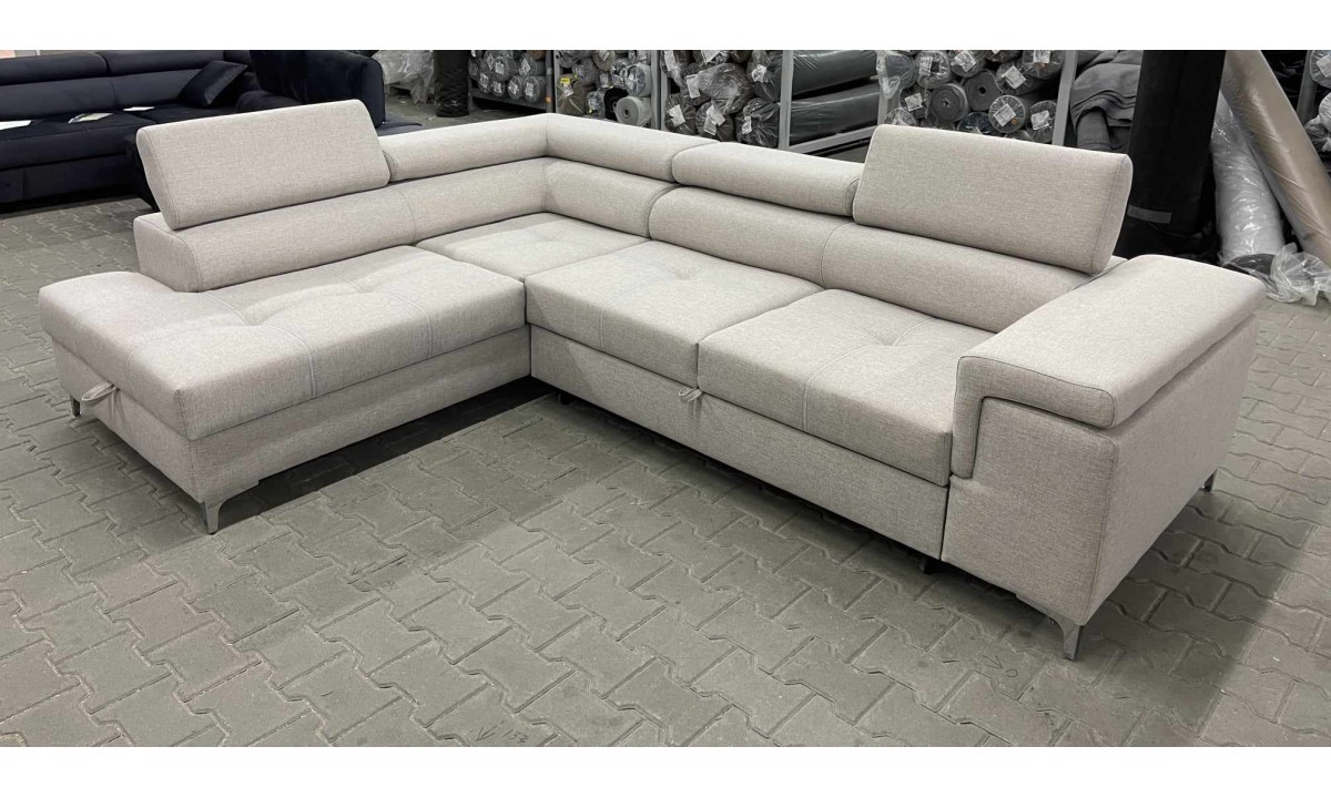 L-Shaped Upholstered Corner Sofa Sleeping Function QUEEN ®️