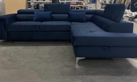 L-Shaped Upholstered Corner Sofa Sleeping Function QUEEN ®️