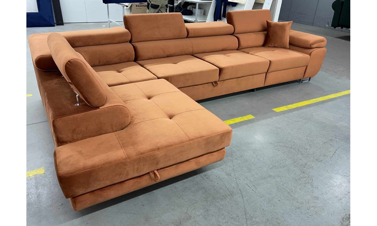  ROYAL MAXI - L-Shaped Upholstered Corner Sofa Bed