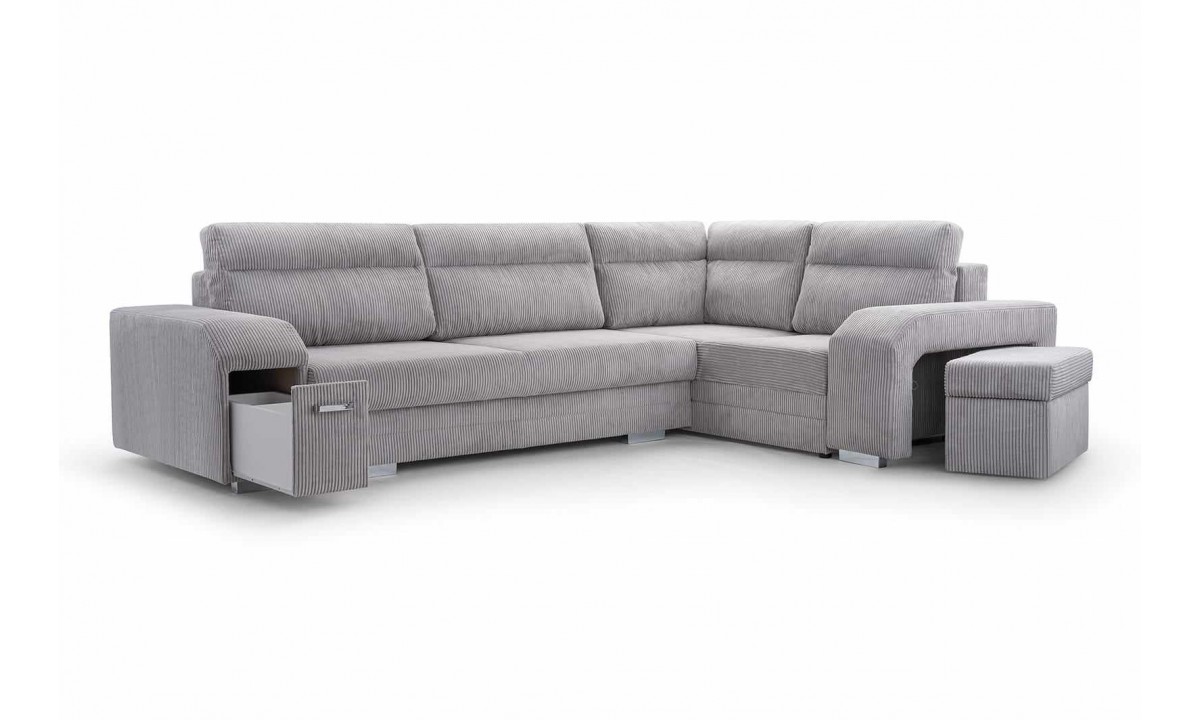 Alvares L-shape Modern Corner Sofa Bed