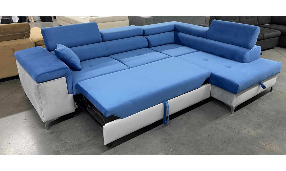 L-Shaped Upholstered Corner Sofa Sleeping Function QUEEN ®️