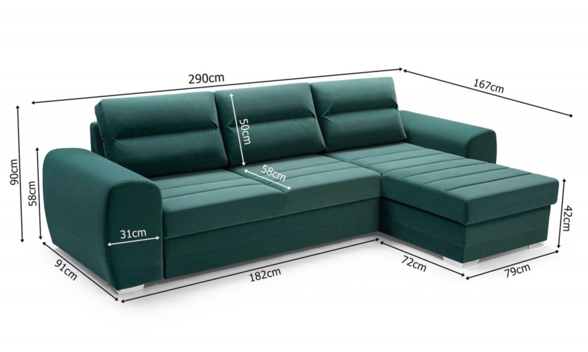 KIRI L-shape Modern Corner Sofa Bed