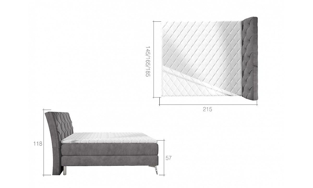 Modern Box Spring Bed ADEL Various Sizes