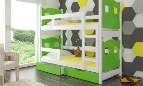 Modern Children Bunk Bed with Storage MARABA