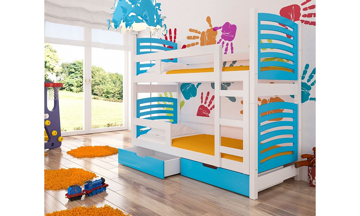 Modern Children Bunk Bed with Storage OSUNA