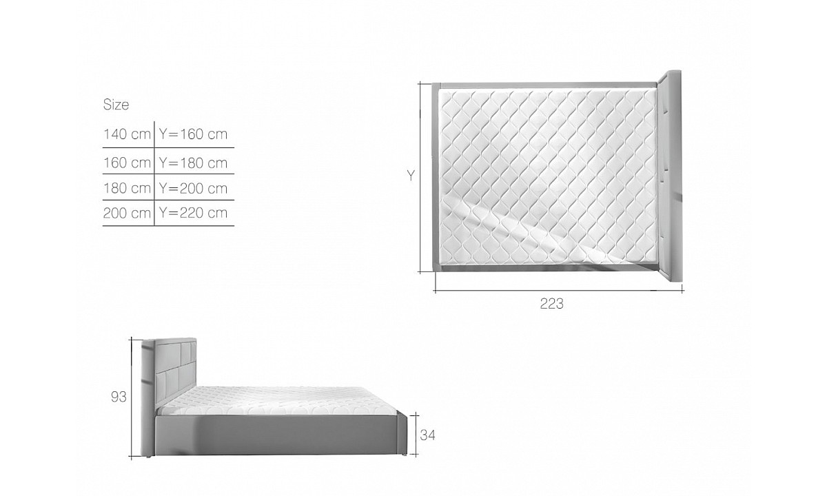 Latina metal frame bed