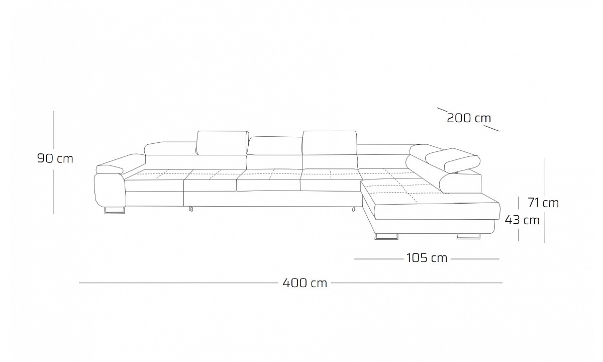 ROYAL MAXI 2 L-Shaped Corner Sofa Bed