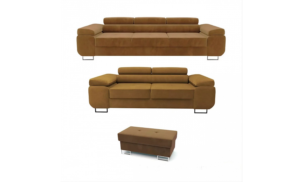 ROYAL ®️ Lounge Set 3 - 3 seater sofa bed / 2 Seater / Pouf