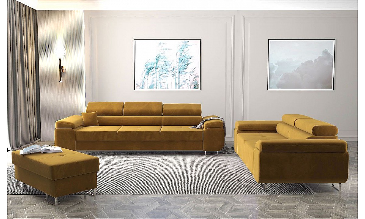 ROYAL ®️ Lounge Set 3 - 3 seater sofa bed / 2 Seater / Pouf