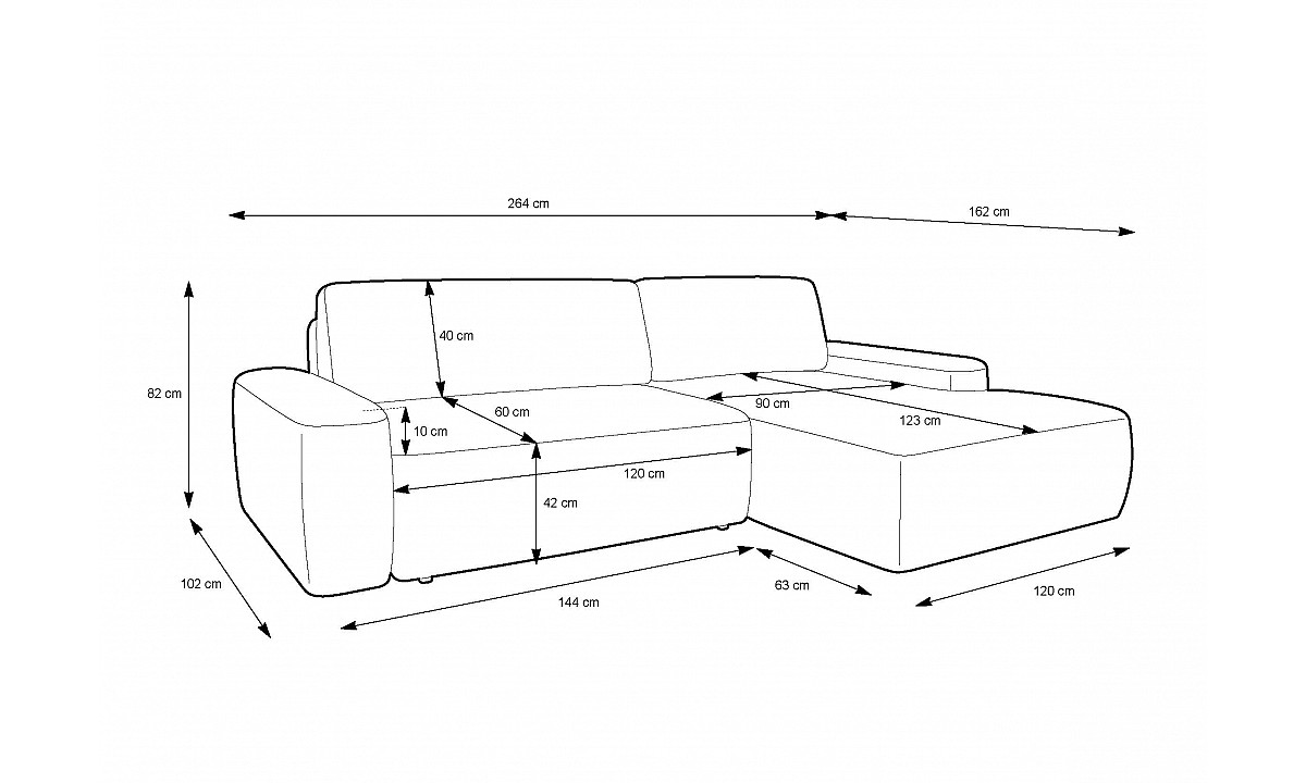 BOULI SILI M Corner Sofa Bed - Exclusive Collection 