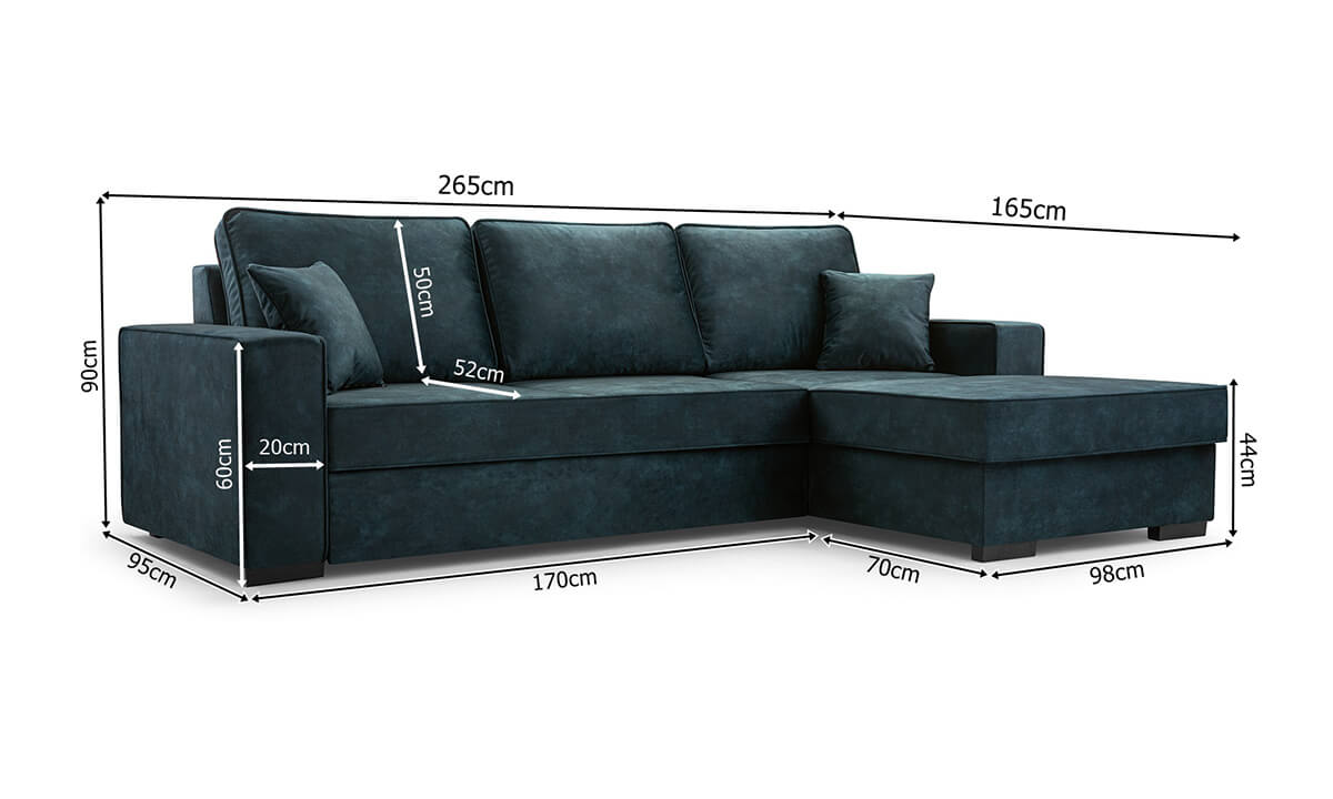 Lupi L-Shaped Corner Sofa Bed