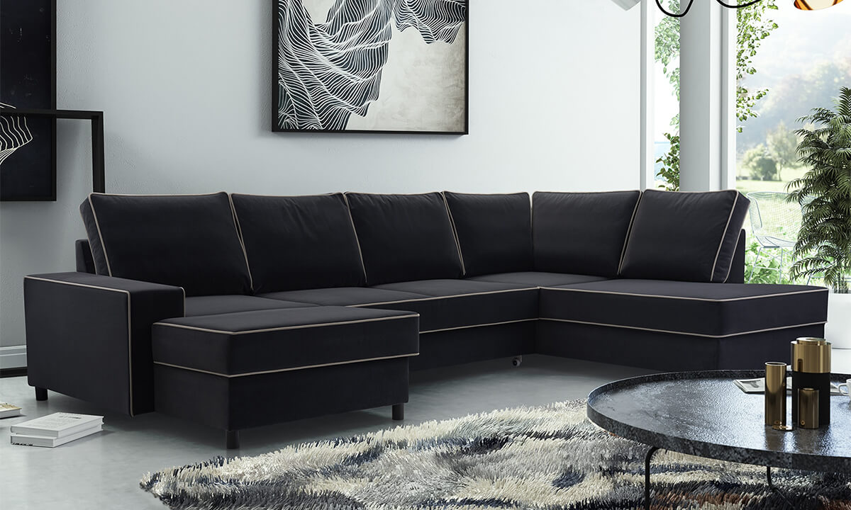 Oxana U-shape Corner Sofa Bed