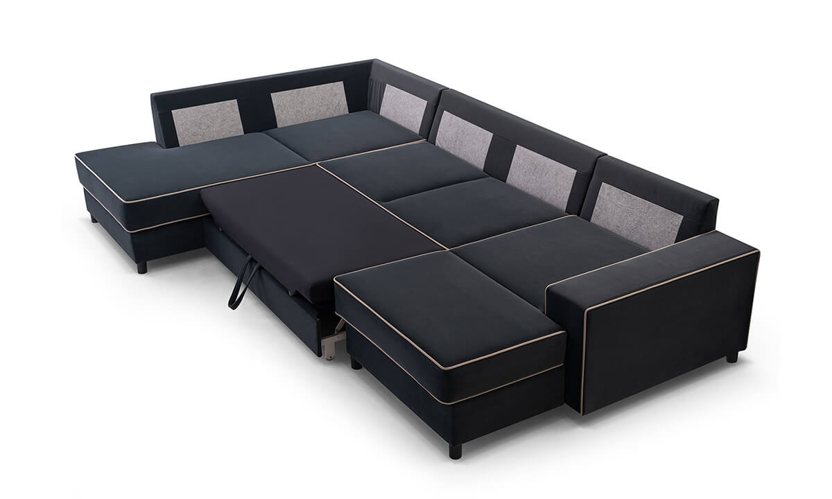 Oxana U-shape Corner Sofa Bed