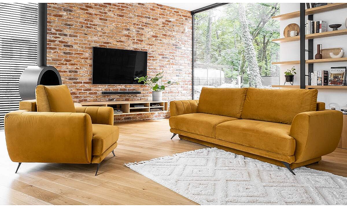 Megis Sofa Bed, Armchair and Pouf Set