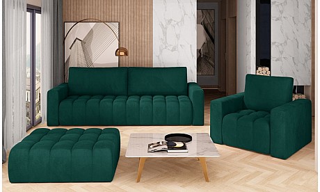 Living Room Set LAZARO 3+1+Pouf