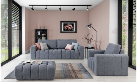 Living Room Set LAZARO 3+1+Pouf