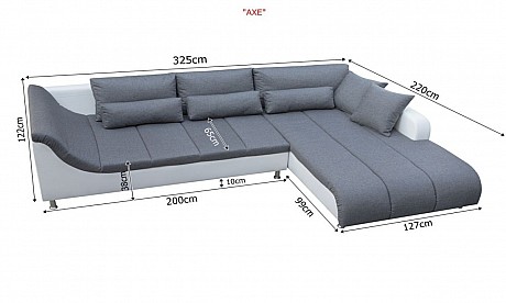 L-Shaped Upholstered Corner Sofa Axe