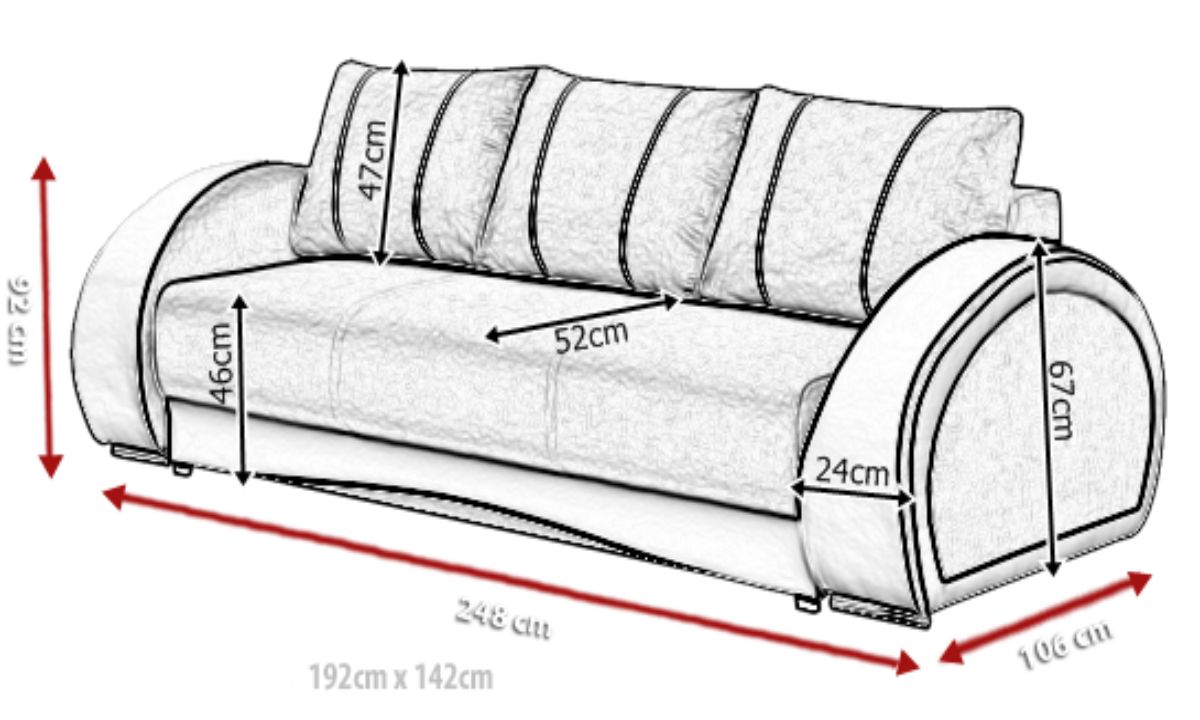  Upholstered Sofa Bed with Large Storage Cher