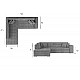 Glam Vintage Upholstered Corner Sofa Bed PIERETTA