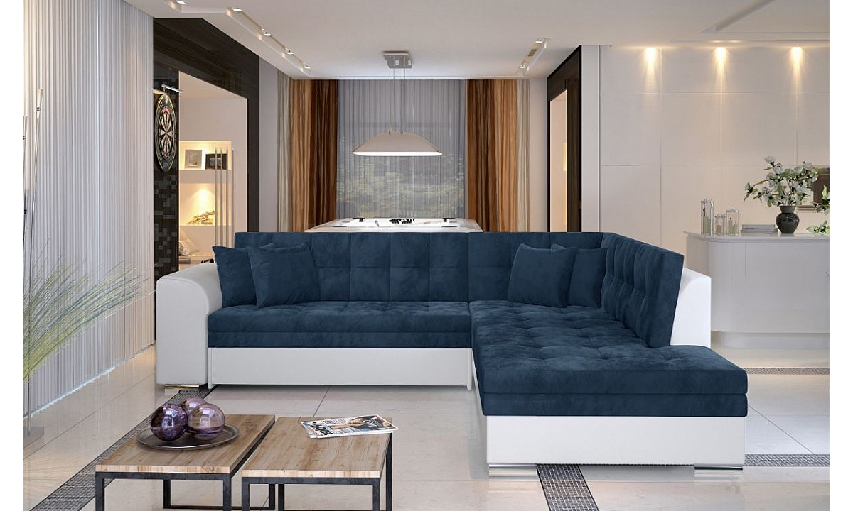 Glam Vintage Upholstered Corner Sofa Bed PIERETTA