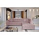 Glam Vintage Upholstered Corner Sofa Bed PIERETTA