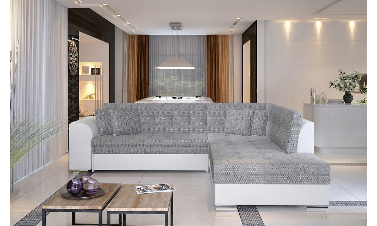 Glam Vintage Upholstered Corner Sofa Bed PIERETTA