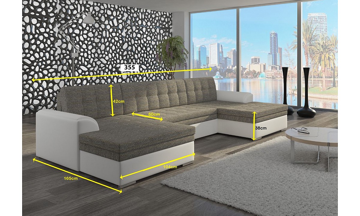 Modern Contemporary Corner Sofa Bed VENTO