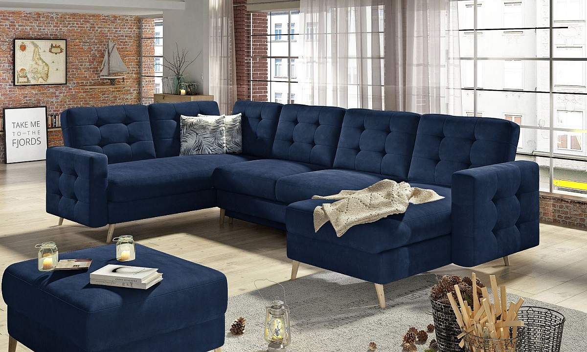 U-Shaped Corner Sofa Bed with Storage ASGARD