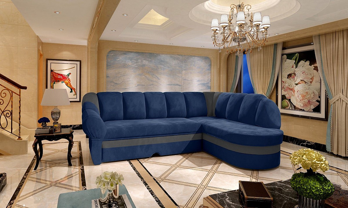 L-Shaped Corner Sofa Bed with Storage BENANO