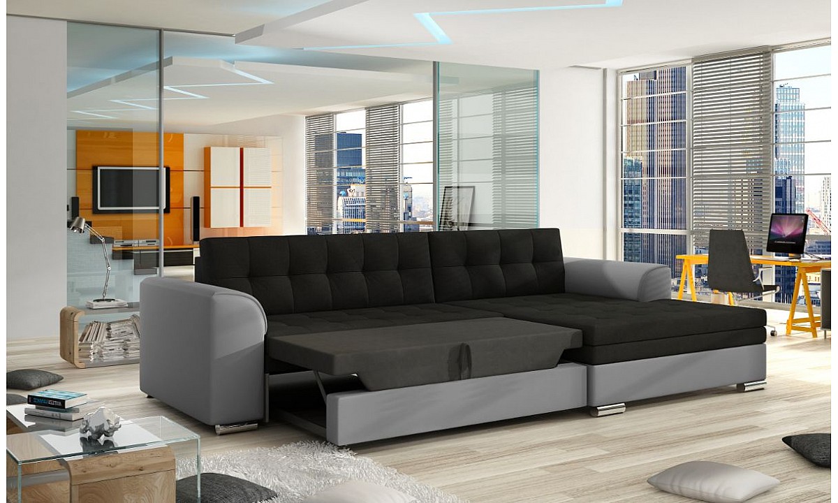 L-Shaped Upholstered Corner Sofa Bed CONFORTI