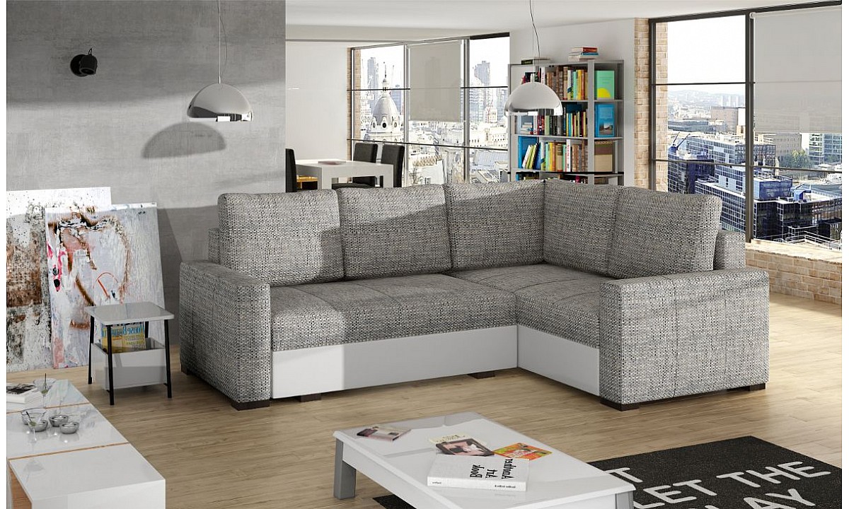 L-Shaped Upholstered Corner Sofa Bed with Storage CORONA
