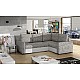 L-Shaped Upholstered Corner Sofa Bed with Storage CORONA