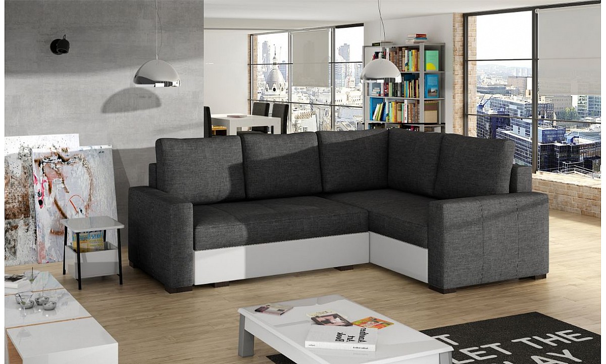L-Shaped Upholstered Corner Sofa Bed with Storage CORONA