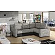 L-Shaped Upholstered Corner Sofa Bed with Storage CORONA