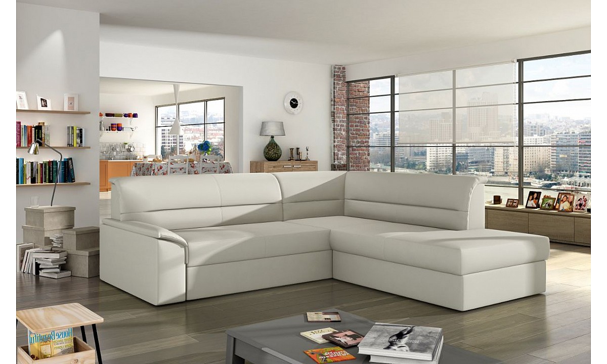 L-Shaped Corner Sofa Bed with Storage ELANO
