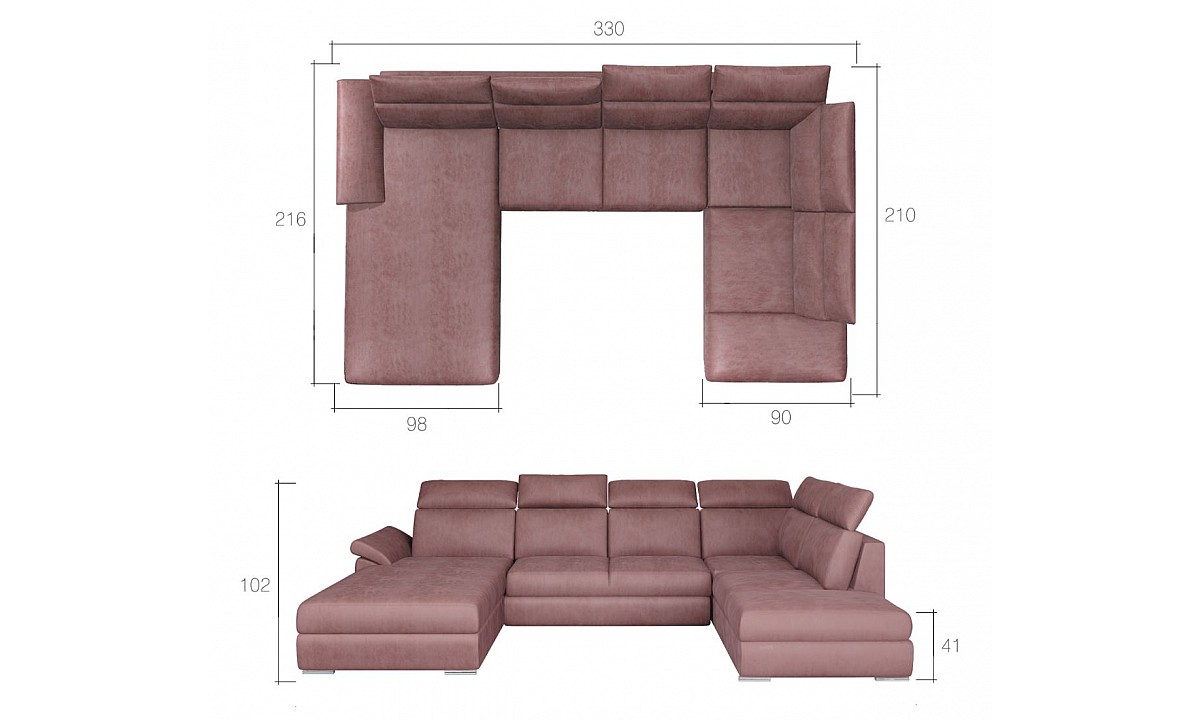 U-Shaped Fabric Corner Sofa EVANELL U-Shaped Fabric Corner Sofa EVANELL