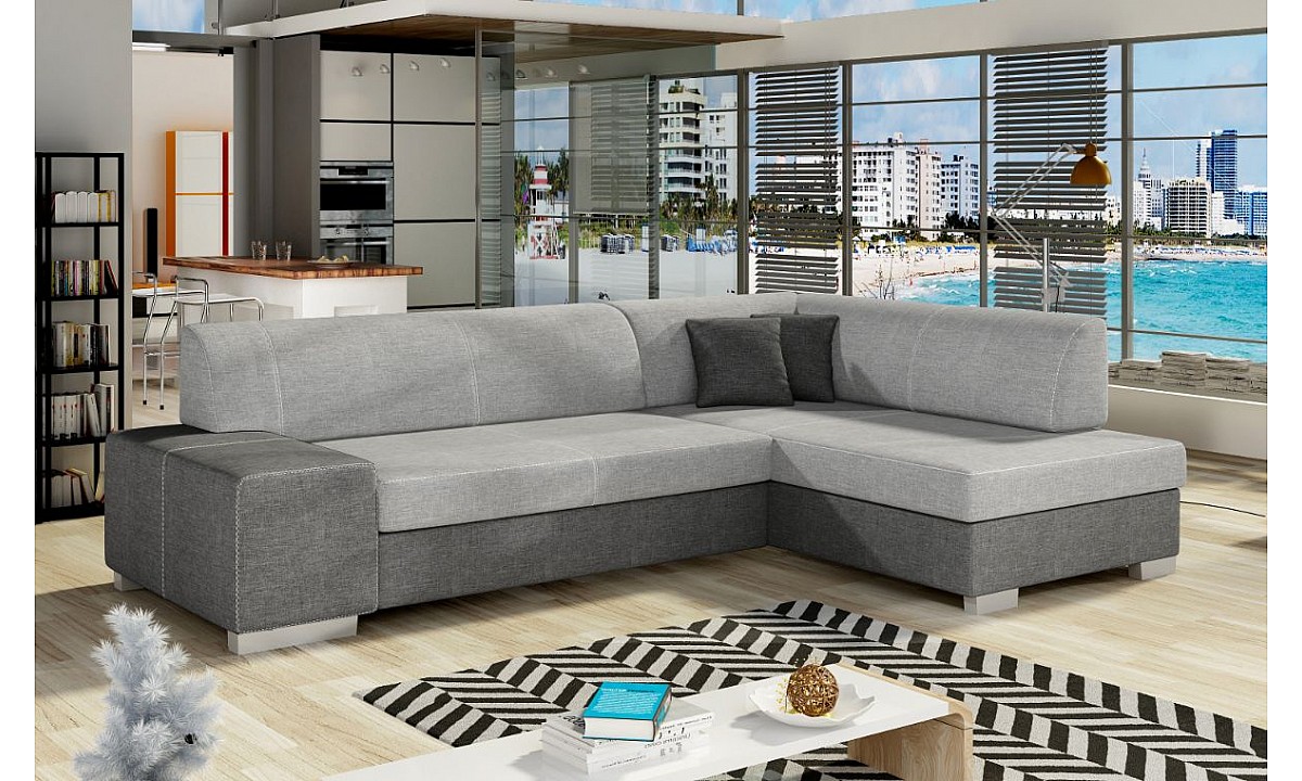 Minimalist Upholstered Corner Sofa Bed with Storage FABIO Minimalist Upholstered Corner Sofa Bed with Storage FABIO