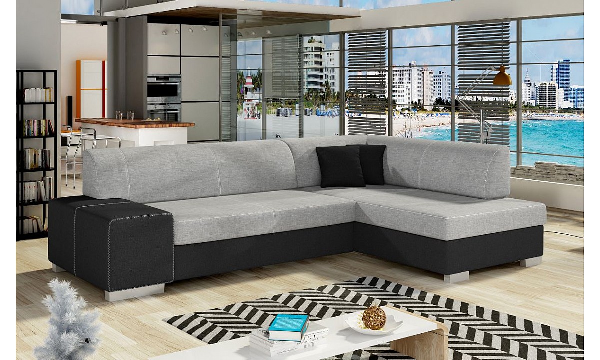 Minimalist Upholstered Corner Sofa Bed with Storage FABIO Minimalist Upholstered Corner Sofa Bed with Storage FABIO