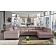Modern U-Shaped Upholstered Corner Sofa Bed with Storage Adjustable Headrest LETTO