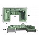 Modern U-Shaped Upholstered Corner Sofa Bed with Storage Adjustable Headrest LETTO