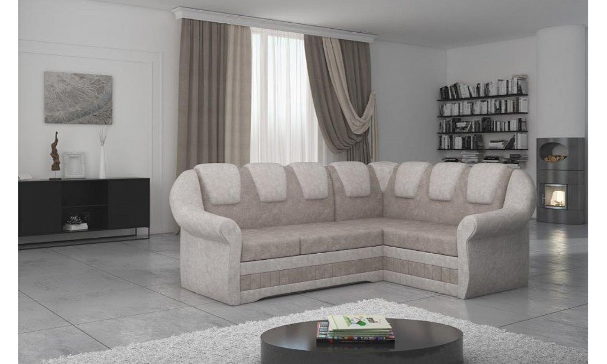L-Shaped Upholstered Corner Sofa Camel Back LORD II