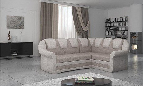 L-Shaped Upholstered Corner Sofa Camel Back LORD II