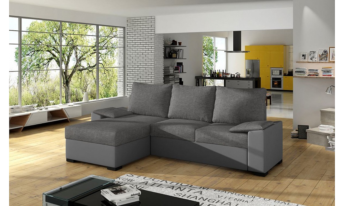Modern Upholstered Corner Sofa Bed with Storage LUSSO