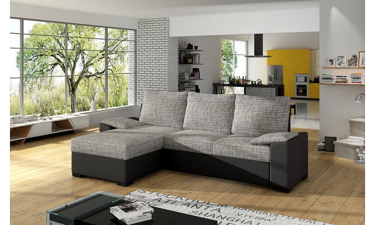 Modern Upholstered Corner Sofa Bed with Storage LUSSO