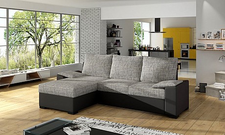 Modern Upholstered Corner Sofa Bed with Storage LUSSO