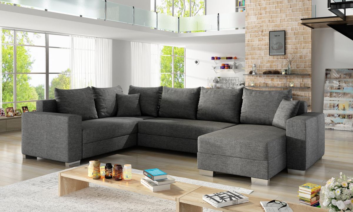 U-Shaped Upholstered Sofa Bed with Storage MARCO